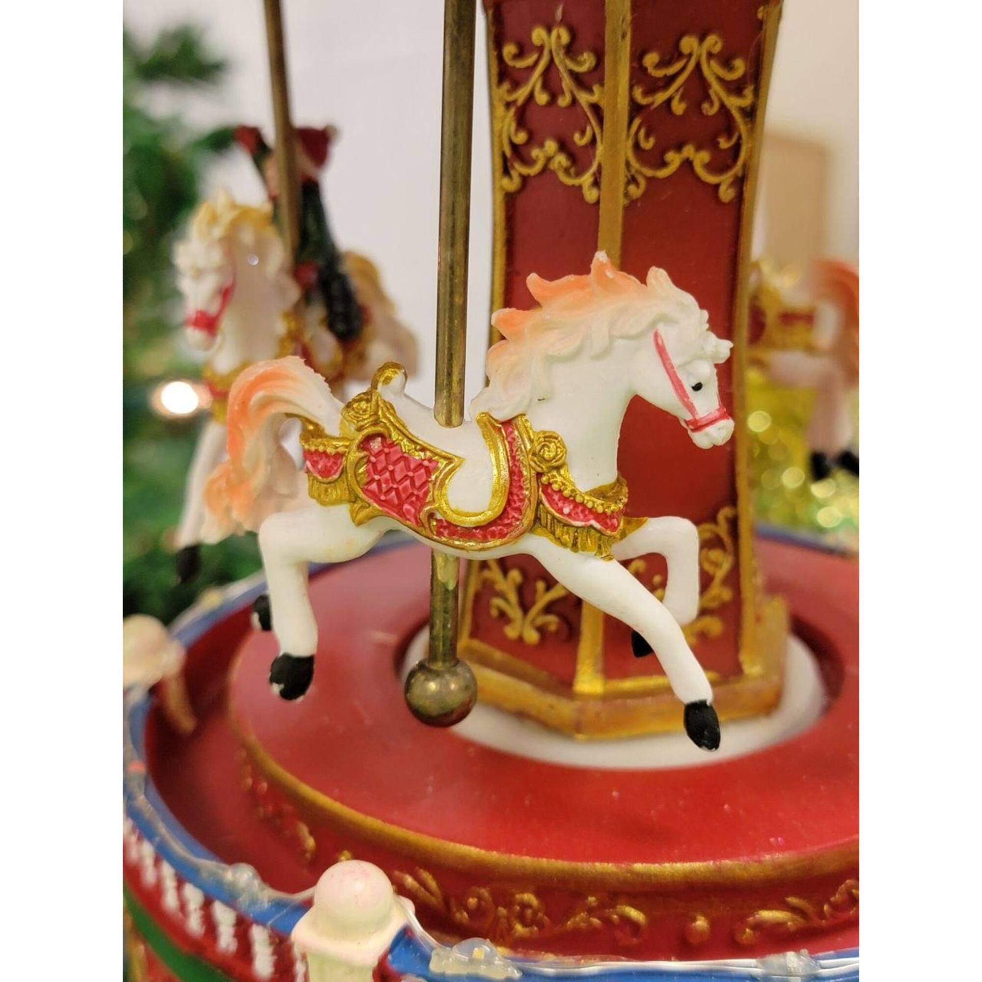 20" Christmas Village Carousel with LED Lights
